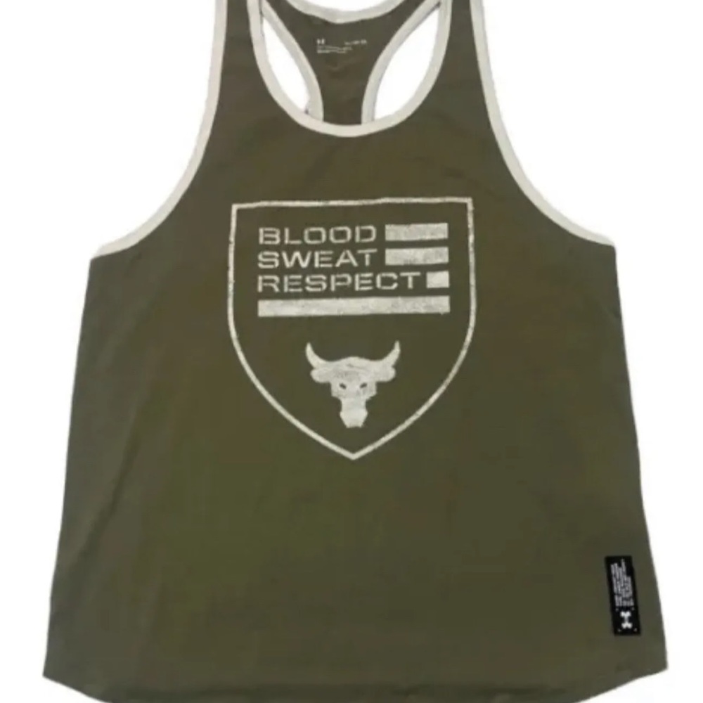 Under Armour Project Rock Tank Top Men's  Green BSR Flag